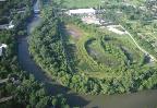 Aerial view of OSU experimental wetlands in 2009