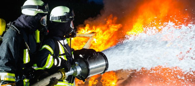 Firefighters with Foam