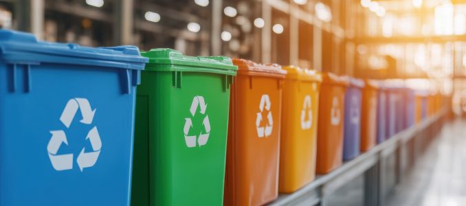 Series of Recycling Bins